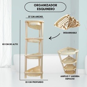 Organizador de Ducha de Plástico para Esquinas, Estante de Almacenamiento Triangular de 4 Niveles, Ecológico, Duradero, Ahorra Espacio, Desmontable - Product Image 5