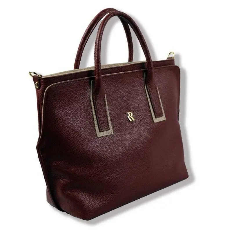 Made In Italy Women's Bag Shoulder Bag Soft Calfskin Internal Compartment With Zip Double Handle Handbag Shoulder Strap