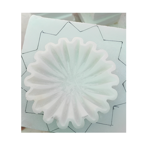 Cuenco de mármol hecho a mano elegante plato de piedra natural para servir ensalada de frutas centro de mesa decorativo elegante decoración moderna para el hogar - Product Image 6