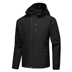 Veste Softshell d'Hiver pour Hommes à Col Montant Personnalisé avec Fermeture Éclair Chaude Polaire Style Simple Matériau de Toile Softshell - Product Image 6