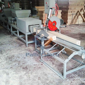Maquinaria de bloques de paletas de madera Máquina de bloques de paletas de doble cabezal con 4 salidas - Product Image 4