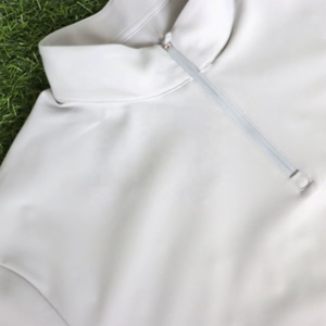 Men's <b>White</b> <b>Short</b> <b>Sleeve</b> Golf <b>Shirt</b> With Zipper Knitted Quick Dry Solid Color Regular Length - Product Image 2