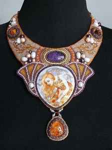 Nouveau collier de bijoux en perles de verre de style entreprise moderne avec broderie - Product Image 2