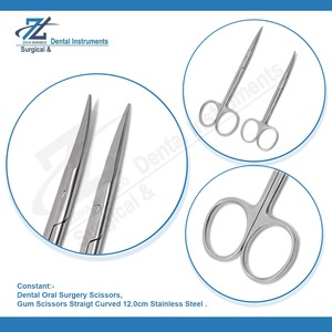 Tijeras de goma Rectas y curvas 12.cm Tijeras de operación quirúrgica básica Tijeras de goma Pinzas de acero inoxidable Fabricante Pakistán - Product Image 3