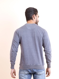 Sweat-shirt moderne en tricot bouclé de qualité supérieure 100% coton, décontracté, manches longues, tenue toute la journée confortable, garde-robe d'hiver marine, essentiel - Product Image 6