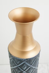 Jarrón de suelo de Metal largo con acabado azul antiguo, elegante centro de mesa decorativo alto, sala de estar, pasillo, comedor, áreas de recepción, boda - Product Image 4