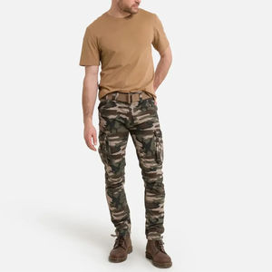 Pantalones Cargo de Algodón Grueso Negro para Hombre, Bolsillos de Alta Calidad, Diseño de Logotipo Personalizado, Pantalones Multibolsillos para Exteriores de Alta Calidad - Product Image 6