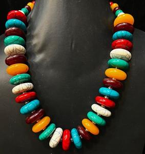 Collar de resina de estilo Vintage hecho a mano para mujer, joyería india de moda con aspecto de moda para fiesta, símbolo religioso cristiano - Product Image 1