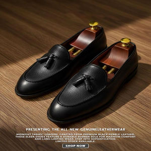 Zapatos de Verano para Hombre, Zapatillas Tejidas, Moda Casual, Transpirables, de Piel Vacuna, Mocasines Formales de Negocios, Hechos a Mano - Product Image 3