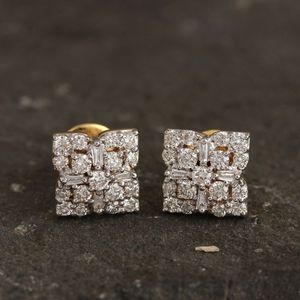 Pendientes de Diamantes Cultivados en Laboratorio para Mujer, con Oro Rosa de 18k, Certificación IGI, Diseño Americano - Product Image 1