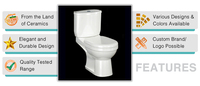WC moderne en céramique blanche, deux pièces, cuvette de toilette, double chasse, à poser au sol, S-Trap, P-Trap, SANSO, garantie 5 ans