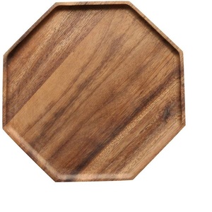 Plateau de service octogonal en bois avec motif naturel, durable, non fini, pour contact alimentaire, usage résidentiel - Product Image 4