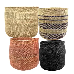Wholesale Best Selling 2023 Premium Handwoven Iringa Woven Seagrass Storage Basket Planter for Decor Living Room Kitchen Hallway