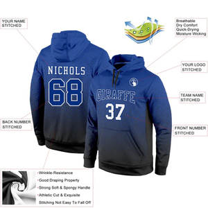 Sweat-shirt personnalisé pour équipe masculine, vente en gros, haute qualité, sport, 100% polyester, impression par sublimation intégrale, couleur bleue - Product Image 2