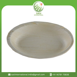 Plato de cena biodegradable respetuoso con el medio ambiente, vajilla de hoja de palma, platos desechables de hoja de palma de forma redonda de India - Product Image 2