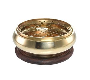 Brûleur d'encens fait main attrape-cendres porte-bâton d'encens religieux support d'encens d'Inde - Product Image 1