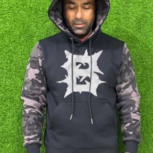 Ensemble de survêtement pour homme personnalisé avec logo, coupe régulière, à capuche, avec pantalon de jogging évasé et sweat-shirt - Product Image 4