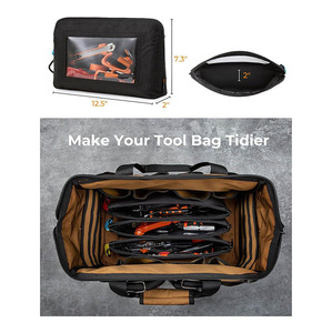 Pochette à outils Oxford robuste en vente flash |   Lot de 3 petits sacs organisateurs avec fenêtre transparente |   Pochettes de rangement à fermeture éclair pour électriciens - Product Image 5