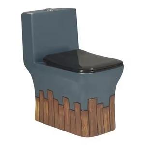 Ensemble de toilette de placard à eau en céramique monobloc de luxe réservoir dissimulé Style décoratif carré pour les articles sanitaires de villa intérieure et extérieure - Product Image 1