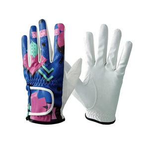 Customizable Breathable Hand Grips Full Finger Golf Gloves Premium Quality Cabretta Leather for Outdoor Sports Sublimated - Product Image 1