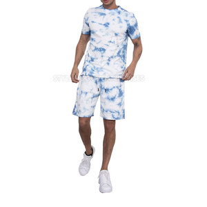 Ropa deportiva de verano para hombre, conjuntos de gemelos, camisetas transpirables de felpa francesa y pantalones cortos de chándal de algodón informal - Product Image 1