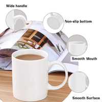 Fournisseur de tasses en porcelaine blanches unies de 11 oz et 12 oz, personnalisables avec logo, sublimation, vente en gros, tasses en céramique pour thé et café, tasses imprimées, cadeaux
