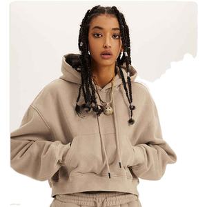 Meilleur sweat à capuche de haute qualité pour femmes 100% coton Street Style à épaules tombantes Technique de lavage à l'acide avec logo personnalisé pour l'hiver - Product Image 6