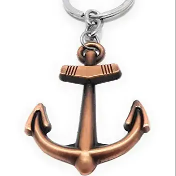 Look antique conception d'ancre prix en vrac porte-clés en métal dernière conception porte-clés finition personnalisée décor nautique porte-clés