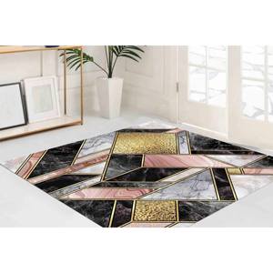 Pink and Gold Marble <b>Rug</b>: Luxury Alcohol Ink Accent <b>Rug</b>,<b>Chenille</b> <b>Rug</b> - Product Image 3