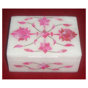 New Amazing Rectangular Shape of Ring and Jewelry <b>Boxes</b> Beautiful <b>Floral</b> Hand Carved Glossy Marble Mother of Pearl Inlay <b>Boxes</b> - Product Image 1