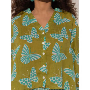 Alia Hand Printed <b>Poncho</b> <b>Top</b>-Women's Knit <b>Top</b> - Product Image 3