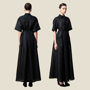 La camisa con cuello puntiagudo de VENESSA combina la elegancia diaria y los detalles inspirados en la naturaleza en tela frondosa de primera calidad - Product Image 5