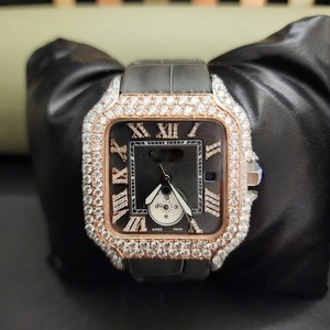 Colección de Relojes de Lujo con Diamantes Moissanite, Cuarzo ETA, Acero Inoxidable, Estilo Japonés con Correa de Goma - Product Image 5