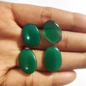Onyx vert naturel et agate 17x12mm Cabochon ovale 20CTS pierres précieuses en vrac 20CTS pierres Druzy rondes en argent pour la fabrication de bijoux - Product Image 5