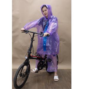 Single-person <b>Light</b> Portable Private Label Length Hooded 120cm Reusable PE Raincoats Jacket and Pants <b>Bicycle</b> Rainwear - Product Image 1