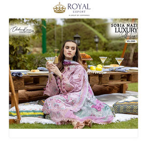 Fourniture directe d'usine coton de pelouse lourde la plus vendue avec broderie Chikankari vêtements de mariage costume collection de costumes à vendre - Product Image 3