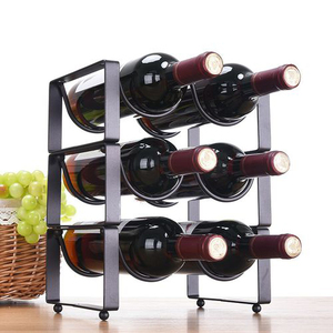 Wrought Iron Wine <b>Rack</b>, 6 <b>Bottles</b> Wine Holder Black Powder Coated Tabletop Organizer Dining Room Decor Counter Top Wine <b>Rack</b>. - Product Image 5