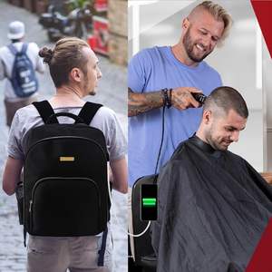 HUIMSWARM-Sac à dos de coiffeur portable avec port USB, organisateur de voyage pour coiffeur avec ciseaux - Product Image 3