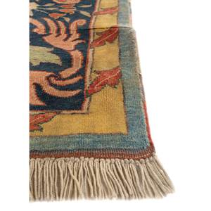 Tapis en laine noués à la main Aalam Blue Pae-5368, rectangulaires, style Jaipur, motif médaillon américain, patchwork abstrait pour couloir, idéal pour voiture - Product Image 4