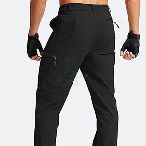 Pantalones Cargo de senderismo para hombre, rectos de peso medio, resistentes al agua, de algodón de secado rápido, tácticos para exteriores, multibolsillos, senderismo, Camping - Product Image 3