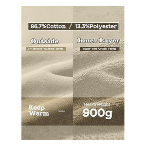 Sweat à capuche surdimensionné unisexe en mélange polyester/coton délavé à l'acide, style vintage, streetwear d'hiver, poids lourd, en molleton français - Product Image 6