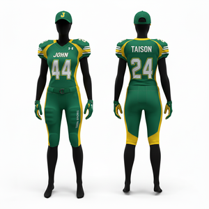 ชุดอเมริกันฟุตบอลหญิง ผ้าโพลีเอสเตอร์ผสมสแปนเด็กซ์ พรีเมียม 280 GSM สีแดง-เทา ดีไซน์แบบแผง  ปักชื่อแบบ Tackle Twill ตามสั่ง - Product Image 3