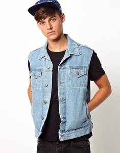 Chaleco de mezclilla para los hombres modernos, chaleco de mezclilla con estilo vintage informal, un armario esencial desgastado, estilo fresco sin esfuerzo - Product Image 4