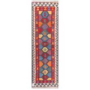 Alfombra Kilim de Maimana, Afganistán, 204 x 64 cm, Alfombra Tradicional Afgana - Product Image 1