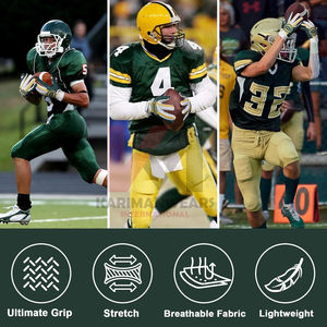 Gants de rugby et de football américain avec logo personnalisé, haute qualité, adhérence collante sur la paume, gants de sport professionnels pour l'extérieur - Product Image 5