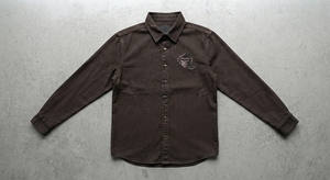 Chaqueta Blusón de Mezclilla Cruda para Hombre Tallas Grandes, Color Marrón, con Parche Bordado de Mono, Manga Larga, Ropa de Trabajo de Verano, Relleno de Algodón - Product Image 2