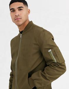 Coupe-vent de haute qualité fermeture éclair complète plaine vierge kaki veste personnalisée vol vestes réversibles - Product Image 3