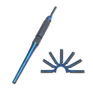 Siegel มีดผ่าตัดทรงกลมแบบแมนนวลด้ามจับไม่3ปลายปรับได้เครื่องมือผ่าตัดสเตนเลสเคลือบสีฟ้าเหมาะกับใบมีด10 15 CE - Product Image 1