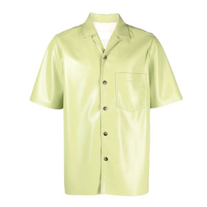 Camisa de Cuero Casual para Hombre de Fábrica OEM con Cuello Camisero y Diseño de Logotipo Personalizable - Product Image 1