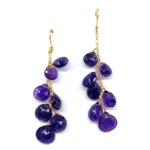 Hanging 925 <b>Sterling</b> <b>Silver</b> Affordable Cheap Classic Amethyst Gemstone Classic Women Wear <b>Drop</b> <b>Earrings</b> - Product Image 3